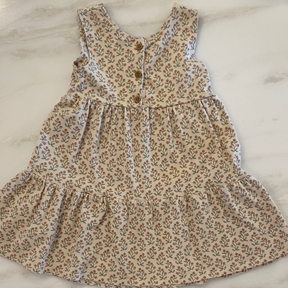 Organic Little Planet Floral Button-Down Dress
